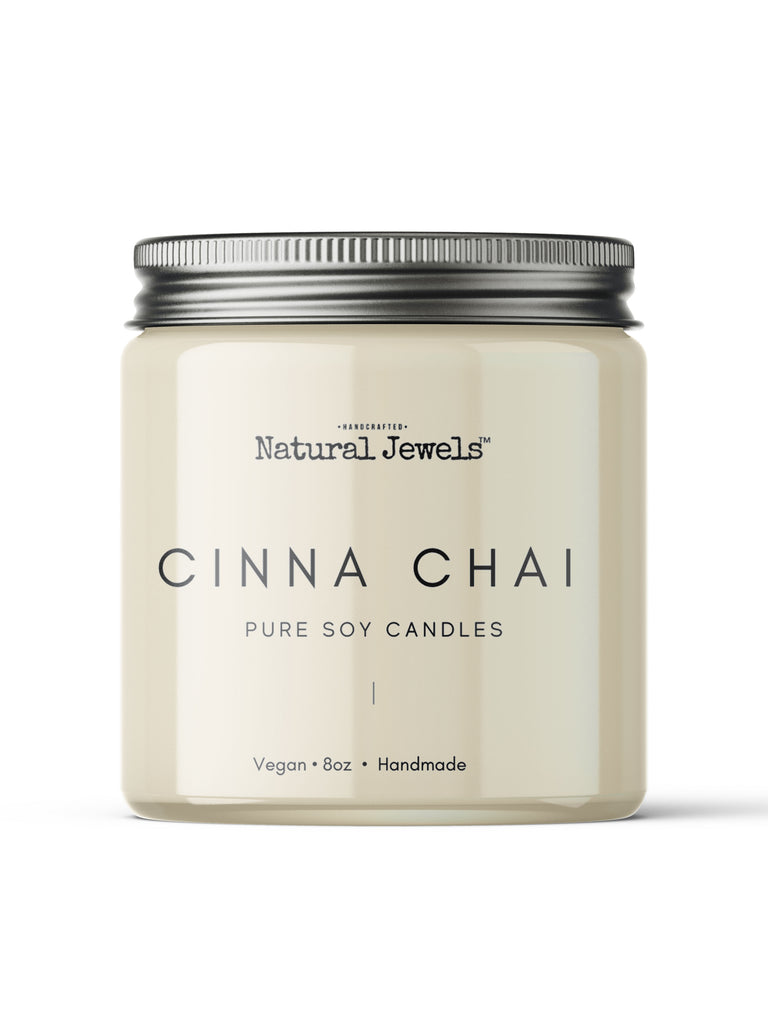 Cinna Chai Soy Wax Candle – Handcrafted 8 oz Jar
