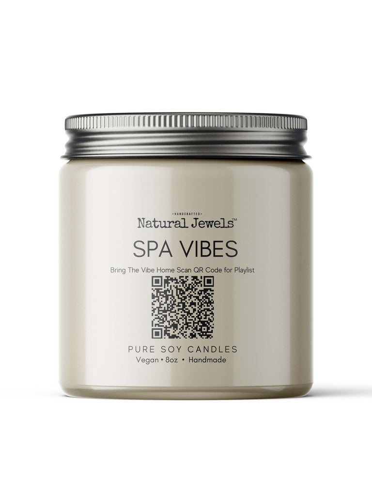 Spa Vibes Soy Wax Candle- Handcrafted 8 oz Jar