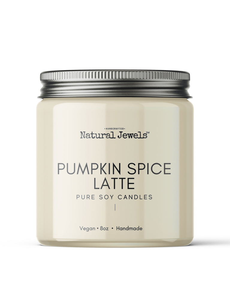 Pumpkin Spice Latte Soy Wax Candle – Handcrafted 8 oz Jar